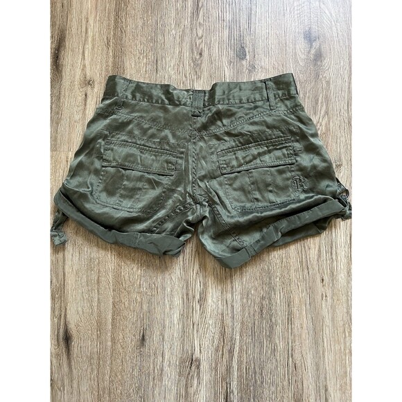 RICH & SKINNY 100% Silk Satin Low Rise Short Button Fly Pockets &Loops  Size 24 - Picture 2 of 7